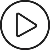 Black Outline Play Button for Music Apps vector