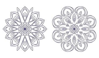 Abstract Blooming Flower Circle Patterns for Print and Digital Use vector