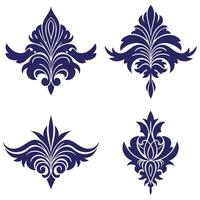 Intricate Floral Scroll Shapes for Elegant Gift Tags and Boxes vector