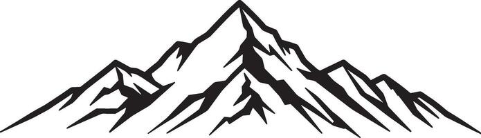Nature themed mountain coloring page with bold line vectors style