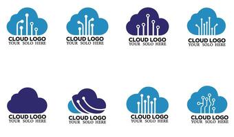 Gradient Abstract Weather Cloud Logo Symbol Set Icon for Web Interfaces vector