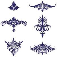 Classic Scroll Flourish Elements for Retro Frames and Page Borders vector