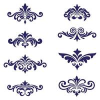 Stylized Floral Damask Graphics for Luxury Product Labels vector