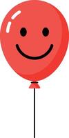 Red smiling balloon in flat design style showcasing joy and celebration in art vector
