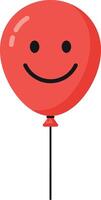 Bright red balloon with a smiling face in a flat design style art vector