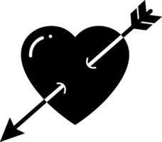 Heart with an Arrow Piercing Through It in Minimalist Flat Art vector