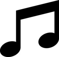 Musical note symbol in simple black and white flat art vector