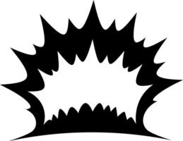 Explosive burst shape in bold black color with sharp edges and dynamic lines, flat art vector