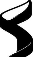 Stylized black spiral staircase design in minimal style for modern architecture art vector