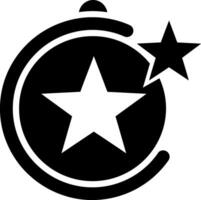 Black star and crescent moon design in flat style art vector