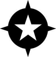 Compass design featuring a central star with directional points in a minimal flat style art vector