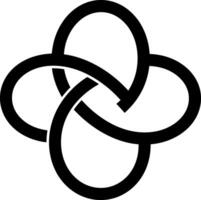 Interlocking loops forming a harmonious design in minimal style art vector