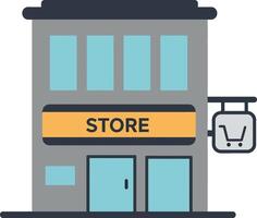 Simplistic storefront design featuring a modern building with a clear sign and minimal details in art vector