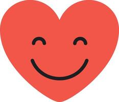 Smiling heart character with a cheerful expression in flat design art vector