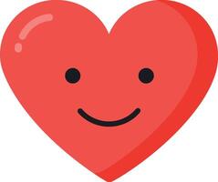 Smiling red heart character in a flat design style for cheerful art vector