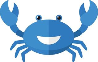 Blue crab character with a cheerful expression in a flat art style vector