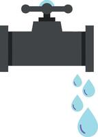 Water tap with dripping faucet showcasing minimal design style in art vector