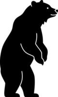 Standing black bear in a minimalistic design style showcasing strength and resilience in art vector