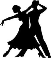 Elegant dancers in motion showcasing passion and rhythm in flat art vector