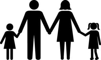 Family holding hands in a minimalist design, showcasing unity and love in art vector