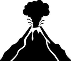 Erupting volcano with smoke clouds in a minimal flat design art vector