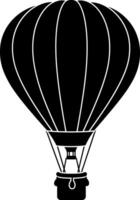 Hot air balloon soaring through the sky in minimalistic black and white art vector