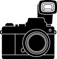 Classic black camera design in minimal style showcasing photography tools and creativity in art vector