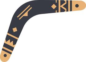 Decorative boomerang with tribal patterns in minimal style art vector