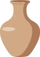 Decorative clay vase in minimal style showcasing smooth curves and neutral tones illustration vector