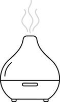 Aromatherapy diffuser emitting steam in minimalistic design style art vector