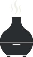 Aromatherapy diffuser in a minimal style emitting gentle steam, creating a calming atmosphere, illustration vector