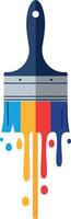 Paintbrush dripping with vibrant colors in a minimal flat design art vector