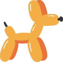 Balloon dog figure in playful pose, bright colors, flat design style, whimsical art vector