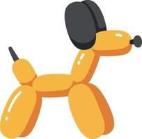 Yellow balloon dog in playful pose, featuring a minimal design style, cheerful art vector