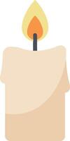 Candle with a Flickering Flame in a Minimalist Flat Design Art vector