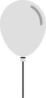 A single white balloon floating gently with thin black string in a minimal flat design illustration vector