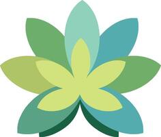 Colorful green leaf design in flat style representing nature and tranquility art vector