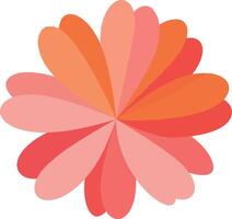 Colorful flower shape with overlapping petals in a flat design style art vector