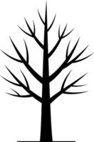 A tall, barren tree with intricate branches in a minimal design style illustration vector