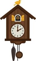 Cuckoo clock with charming bird design in minimal style art vector