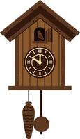 Traditional wooden cuckoo clock in minimal flat design style art vector