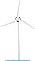 Wind turbine in a minimalistic design showcasing renewable energy in flat art vector