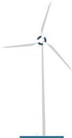 Wind turbine standing tall in a flat and minimal design style illustration vector