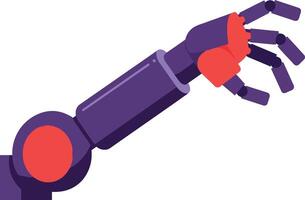 Robotic arm with detailed joints and vibrant colors in flat design art vector