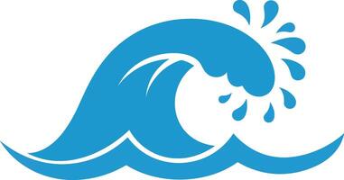 Ocean wave crashing against the shore in a flat design style art vector