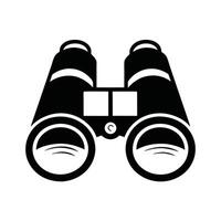 Black And White Binoculars Icon Isolated Optics Instrument Flat Illustration vector
