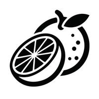 Orange Fruit Graphic Icon Whole And Slice Modern Flat Design Style vector