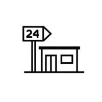 Illustration Of A Twenty Four Hours Service Store Building vector