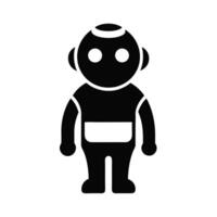 Retro Cartoon Robot Illustration Cute Robotic Character Design vector