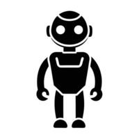 Simple Flat Design Of An Android Robot Silhouette On A White Background vector